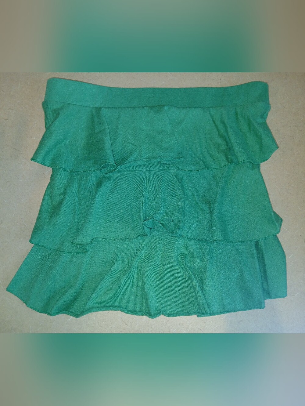 Rusty Ruffle Vivid Green Tube Top Extra Small y2k EUC